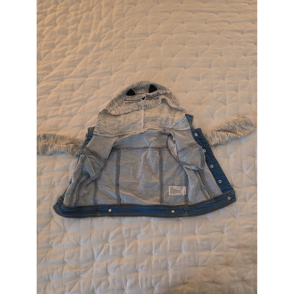 Cat & Jack Toddler Denim Jacket with Cat Ears Hoodie 3T